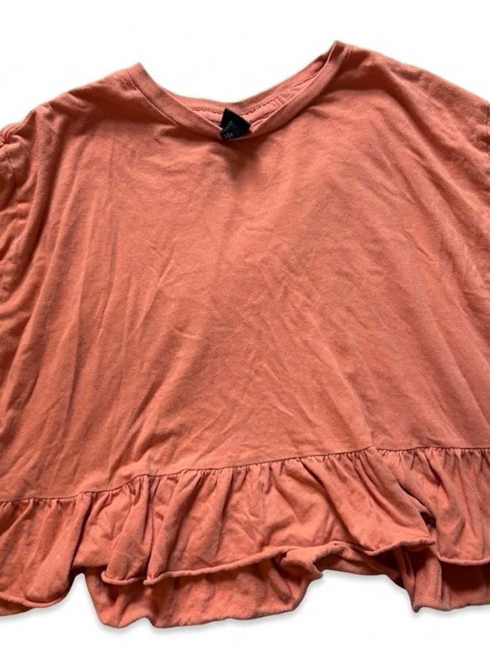 Women’s Ruffle-Hem Tee - burnt orange